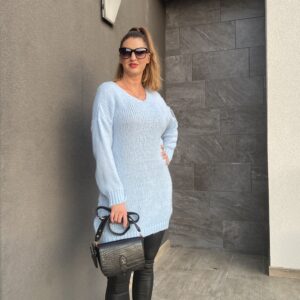 Kék pihe-puha pulóver