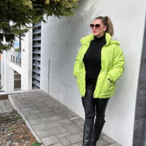 Lime Green rövid téli kabát
